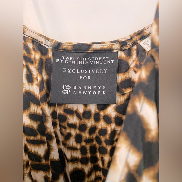 Twelfth Street by Cynthia Vincent 100% Silk leopard maxi dress - Picture 7 of 11